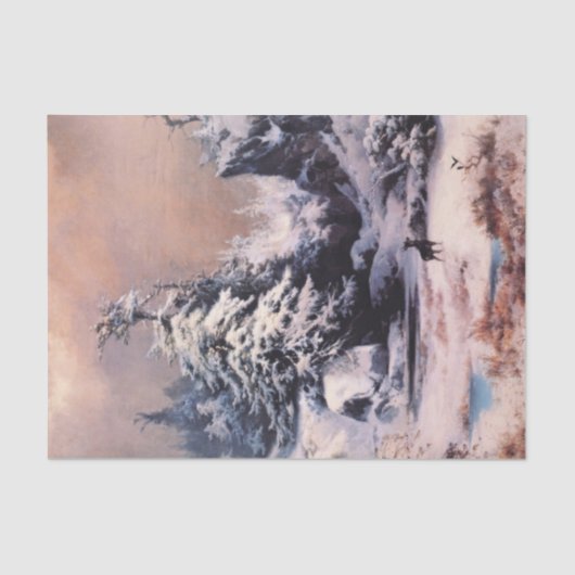 Papier Mousseline L'hiver dans les Rocheuses (par Thomas Moran) (Recto)