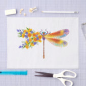 Papier Mousseline libellule de fleurs jaunes (Artisanat)