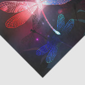 Papier Mousseline libellule rouge brillante (Détail)