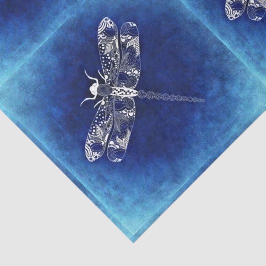 Papier Mousseline Libellule sur le bleu (Détail)