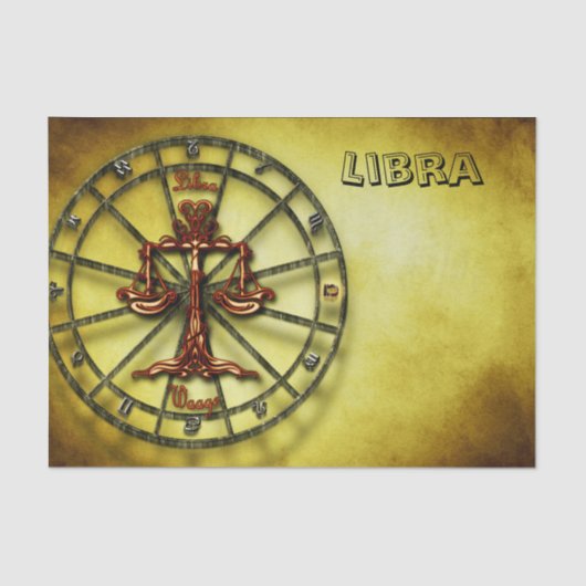 Papier Mousseline Libra Zodiac Astrologie design Horoscope (Recto)