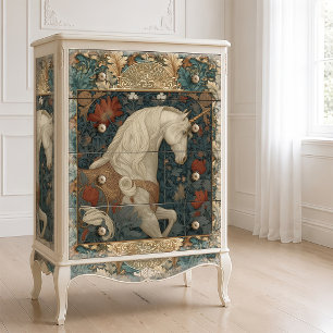 Papier Mousseline Licorne Art Nouveau Botanique