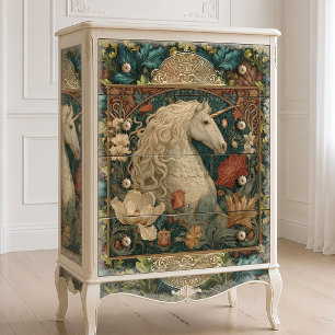Papier Mousseline Licorne Art Nouveau de style vintage William Morri