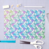 Papier Mousseline Licorne blanche et rose (Artisanat)