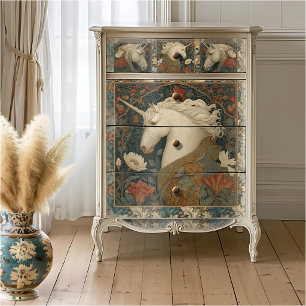 Papier Mousseline Licorne de style William Morris Floral Vintage