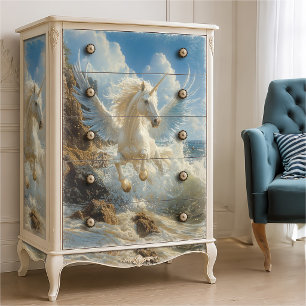 Papier Mousseline Licorne Naautique Bleue Mythe Fantastique Pégase