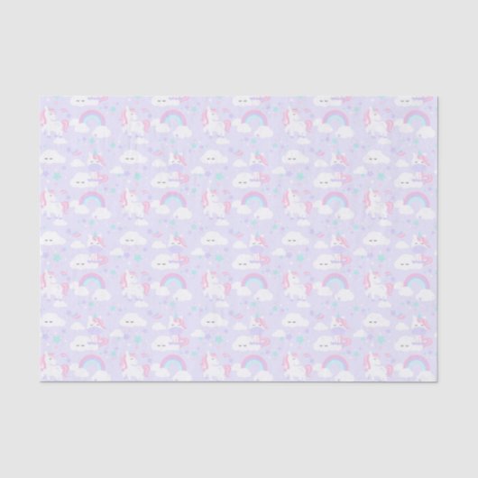 Papier Mousseline Licornes & Arc-en-ciel (Recto)