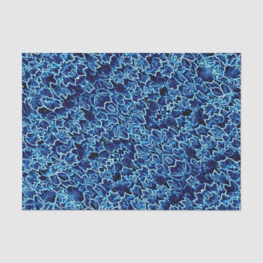 Papier Mousseline Lierre Bleu givré  (Recto)
