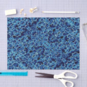 Papier Mousseline Lierre Bleu givré  (Artisanat)