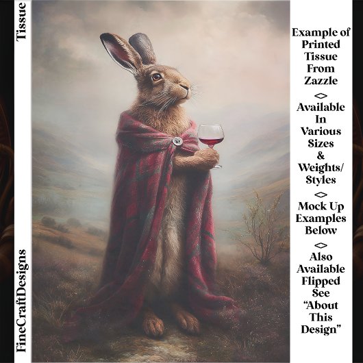 Papier Mousseline Lièvre des hautes terres, Tartan rouge Cloak EG8R