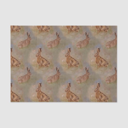 Papier Mousseline Lièvres, été de pissenlits de rabbitss (Recto)