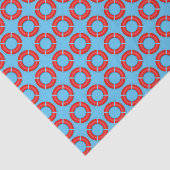 Papier Mousseline Lifebuoyers Motif Bleu Nautique (Détail)