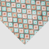 Papier Mousseline Light Aqua Turquoise Turquoise Orange White Mosaic (Détail)