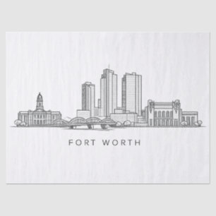 Papier Mousseline Ligne artistique minimaliste de la skyline de Fort