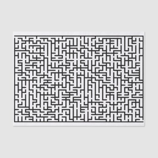 Papier Mousseline Ligne géante noire labyrinthe (Recto)