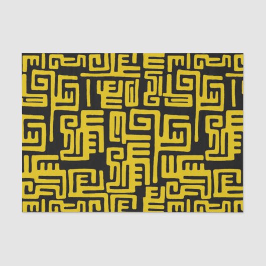 Papier Mousseline Ligne jaune de motif tribal africain minimal (Recto)