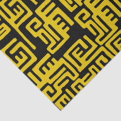 Papier Mousseline Ligne jaune de motif tribal africain minimal (Détail)