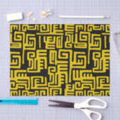 Papier Mousseline Ligne jaune de motif tribal africain minimal (Artisanat)