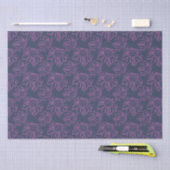 Papier Mousseline Ligne rose Motif Fleur dessiné sur bleu (Artisanat)