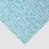 Papier Mousseline Lignes Abstraites 130318 - Blanc sur Robin Oeuf Bl (Détail)