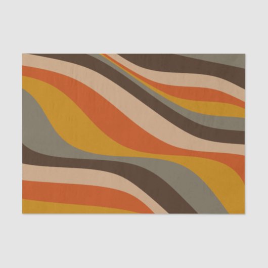 Papier Mousseline Lignes Abstraites de vague d'automne modernes dans (Recto)