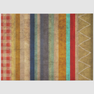 Papier Mousseline Lignes arc-en-ciel vintage