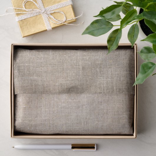 Papier Mousseline Lignes brunes et beige (Cadeau)