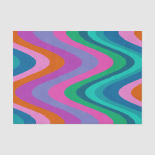 Papier Mousseline Lignes courbes colorées super Unique Rétro