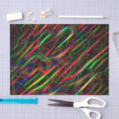 Papier Mousseline Lignes courbes multicolores de Neon très COOL (Artisanat)