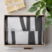 Papier Mousseline Lignes noires et blanches modernes Art Abstrait (Cadeau)