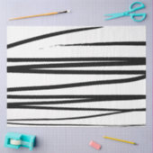 Papier Mousseline Lignes noires et blanches modernes Art Abstrait (Artisanat)