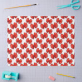 Papier Mousseline Lignes rouges (Artisanat)