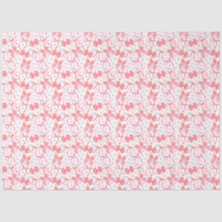 Papier Mousseline Lignes rouges et points roses