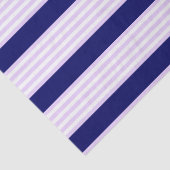Papier Mousseline Lilac et rayures blanches motif avec bleu marine (Détail)