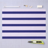 Papier Mousseline Lilac et rayures blanches motif avec bleu marine (Artisanat)