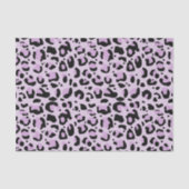 Papier Mousseline Lilac Lavender Black Leopard Print Decoupage (Recto)