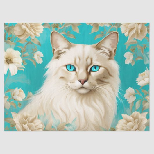 Papier Mousseline Lilac Lynx Point Siamese Portrait Art (Recto)