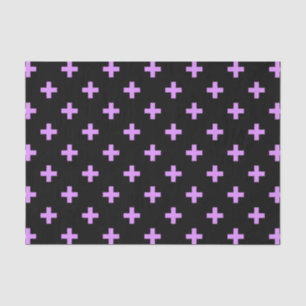 Papier Mousseline Lilac polka croise sur noir