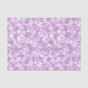 Papier Mousseline Lilac Purple Marocain Motif Quatrefoil