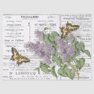 Papier Mousseline Lilac Swallowtail Butterfly French Newspaper Annon