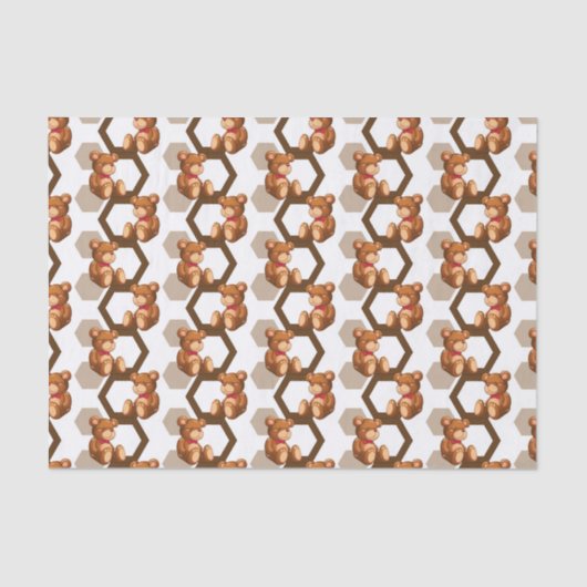 Papier Mousseline l'illustration d'une rangée de nounours concernent (Recto)