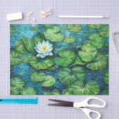 Papier Mousseline Lily Lotus Blanche Pad Floral Decoupage (Artisanat)