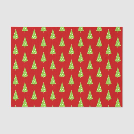 Papier Mousseline Lime Blanc Pois Noël Arbre Motif (Recto)