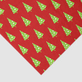 Papier Mousseline Lime Blanc Pois Noël Arbre Motif (Détail)