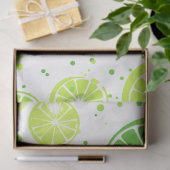 Papier Mousseline Lime de citron vert brillant | Motif de chaux (Cadeau)