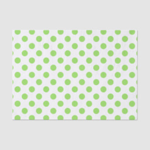 Papier Mousseline Lime et pois blancs