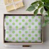 Papier Mousseline Lime et pois blancs (Cadeau)