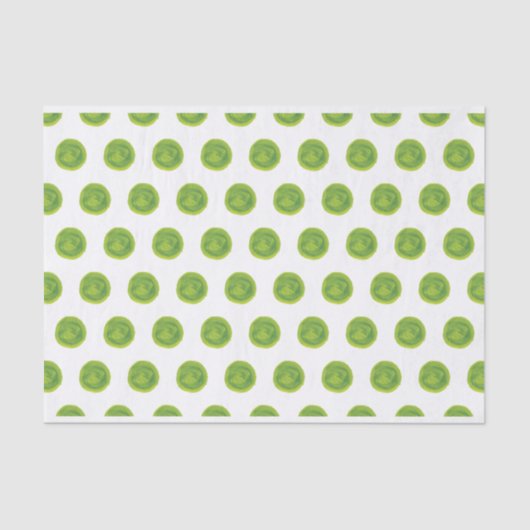 Papier Mousseline Lime Vert Aquarelle Pois Tissu Papier (Recto)