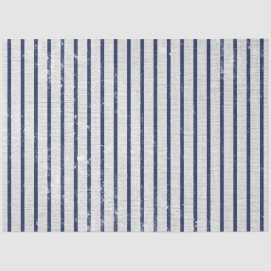 Papier Mousseline Lin gris rustique et Motif bleu marine (Recto)