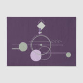 Papier Mousseline Linework de tatouage | Bohemian Purple Green Abstr (Recto)